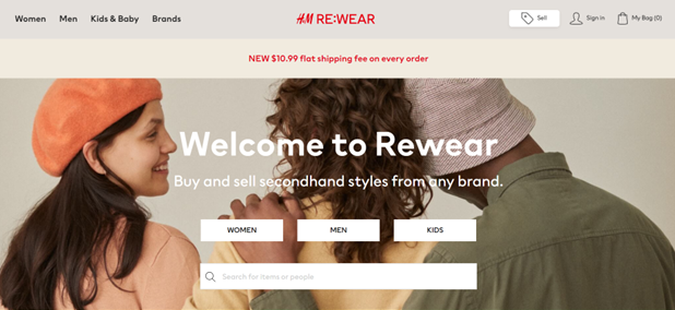 H&M Rewear; second hand; moda usato; store online vestiti seconda mano