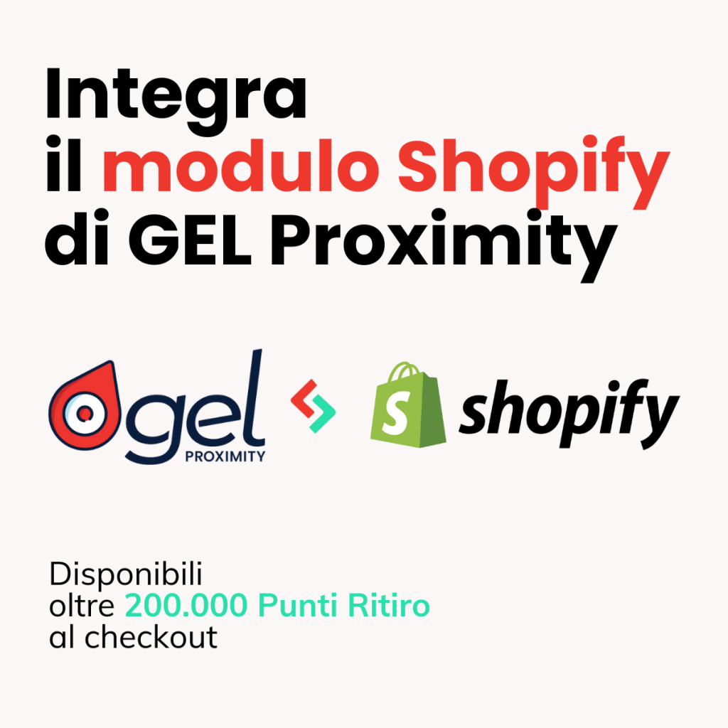 modulo GEL Proximity Shopify spedizioni resi eCommerce Punti di Ritiro Locker 